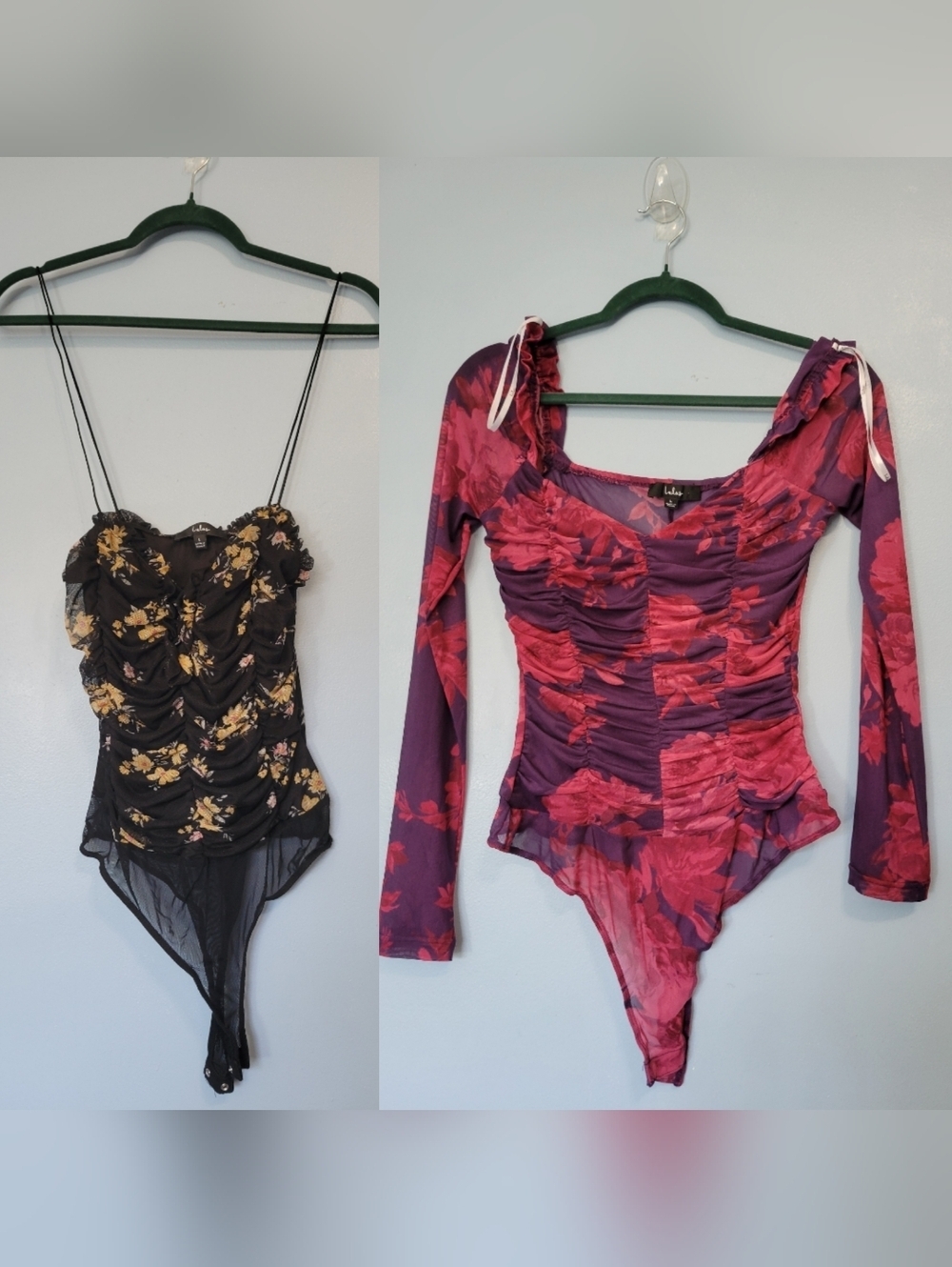 Lulu's Bundle Of 2 Womens Mesh Bodysuit Size L